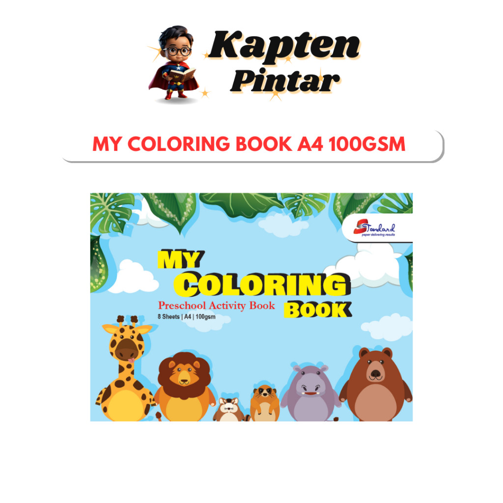 My Coloring Book A4 100GSM - Preschool Activity Book 8 Sheets | A4 | 100gsm