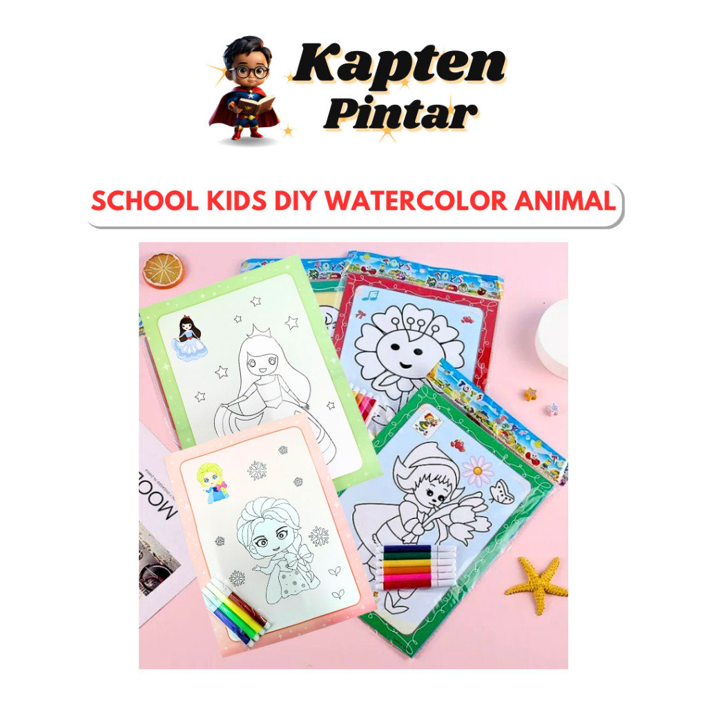 School Kids DIY watercolor Cute