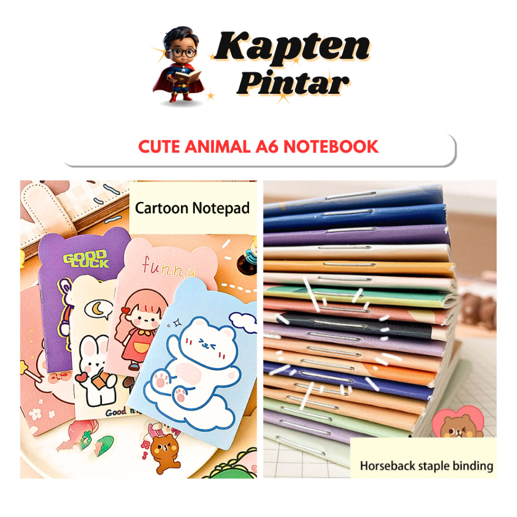 Cute Animal A6 Notebook for Student Working Office Stuffs C