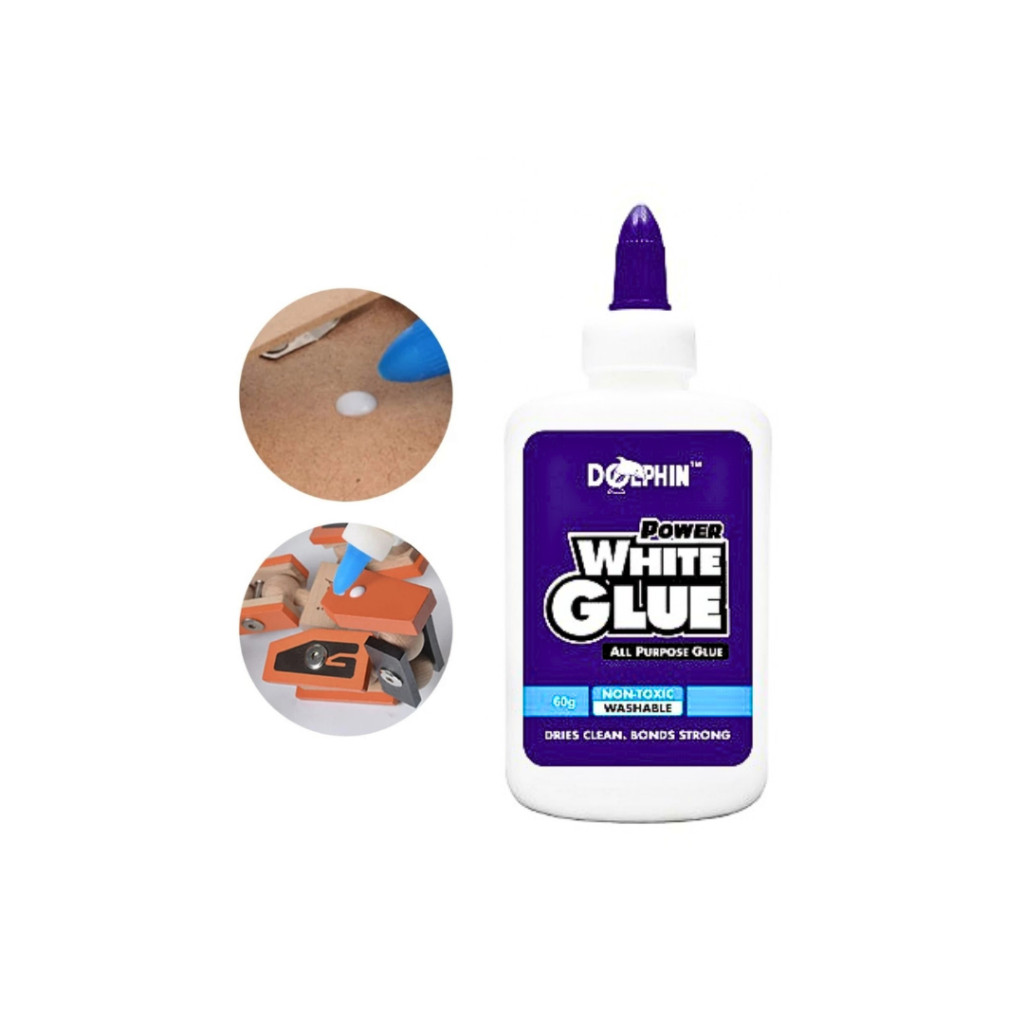 DOLPHIN Non Toxic Power White Glue 60g - Image 2